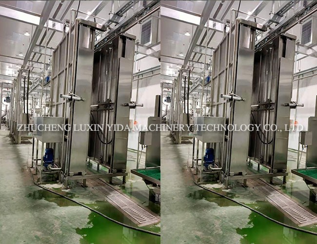 Pig carcass cleaning machine